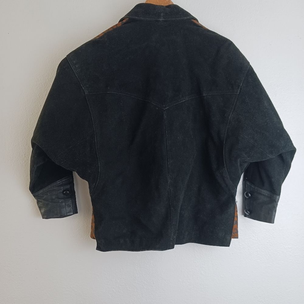 Contempo two tone vintage crop leather jacket size S - Picture 8 of 12